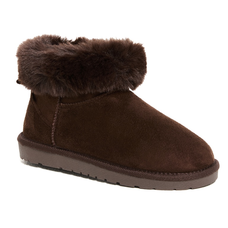Faux sherling boots "Loui" Brown